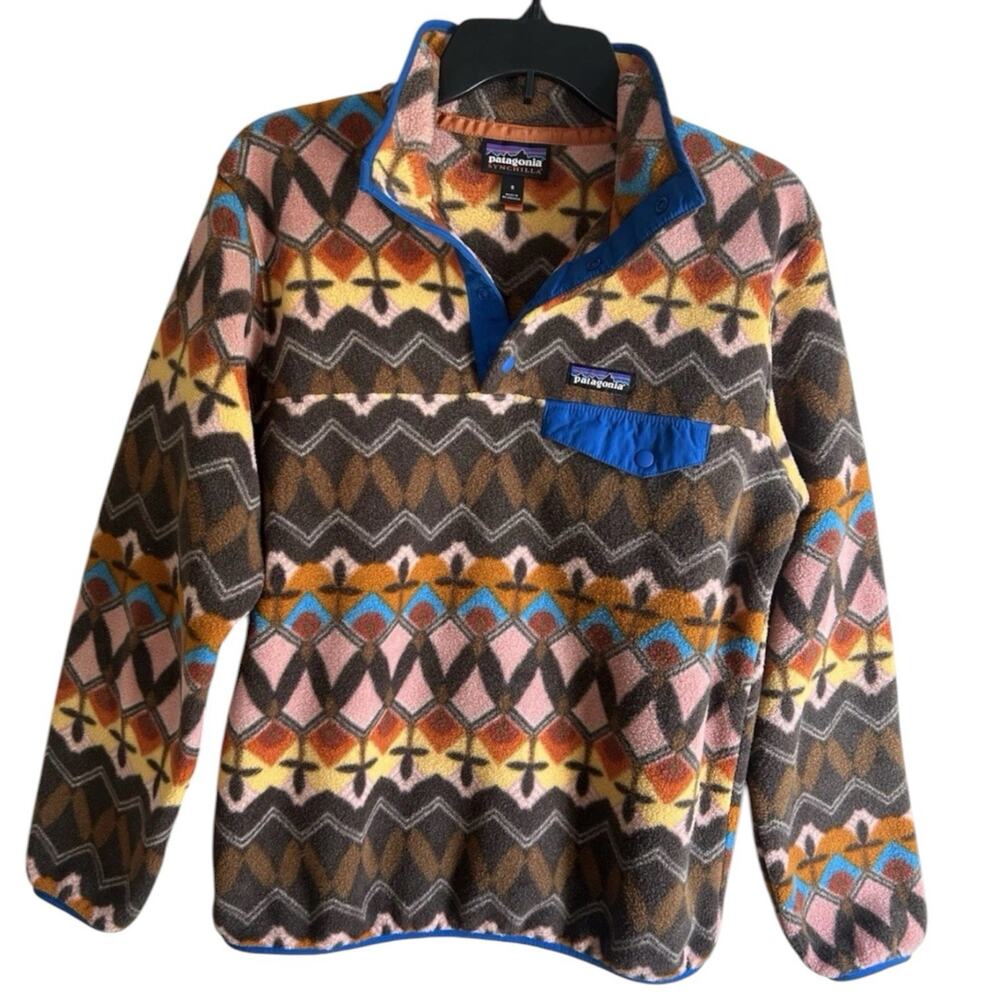Patagonia Synchilla Snap-T Womens S Southwestern Geometric Fleece Pullover 25455
